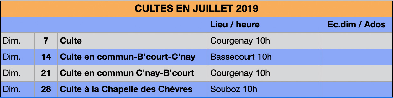 cultes juil19